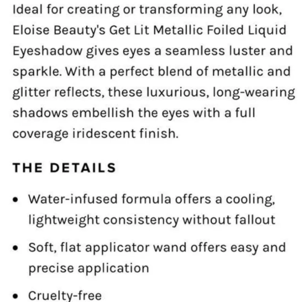 🆕 Eloise Get Lit Metallic Foiled Liquid Eye Shadow